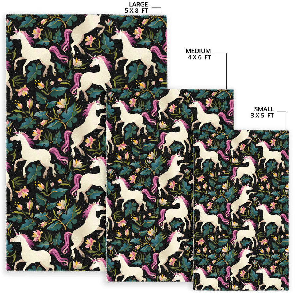Unicorns Forest Background Area Rug