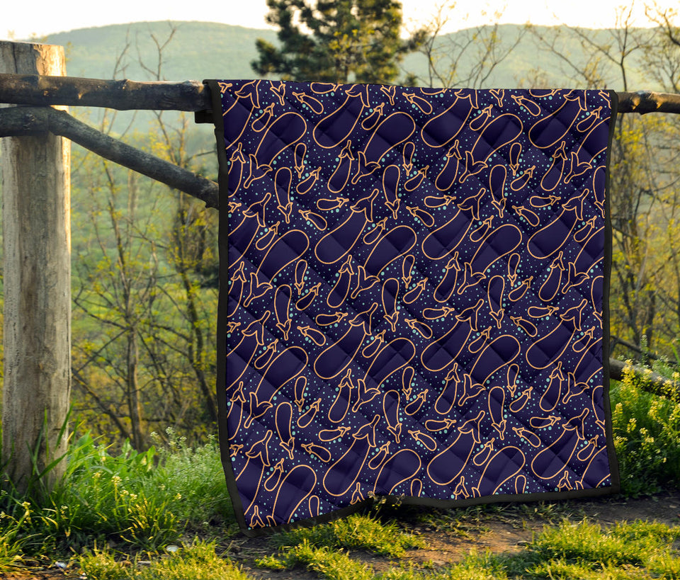 Eggplant Pattern Print Design 04 Premium Quilt