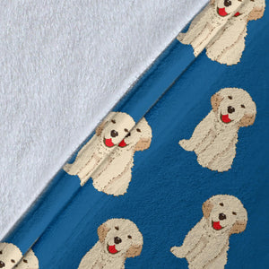 Golden Retriever Pattern Print Design 03 Premium Blanket
