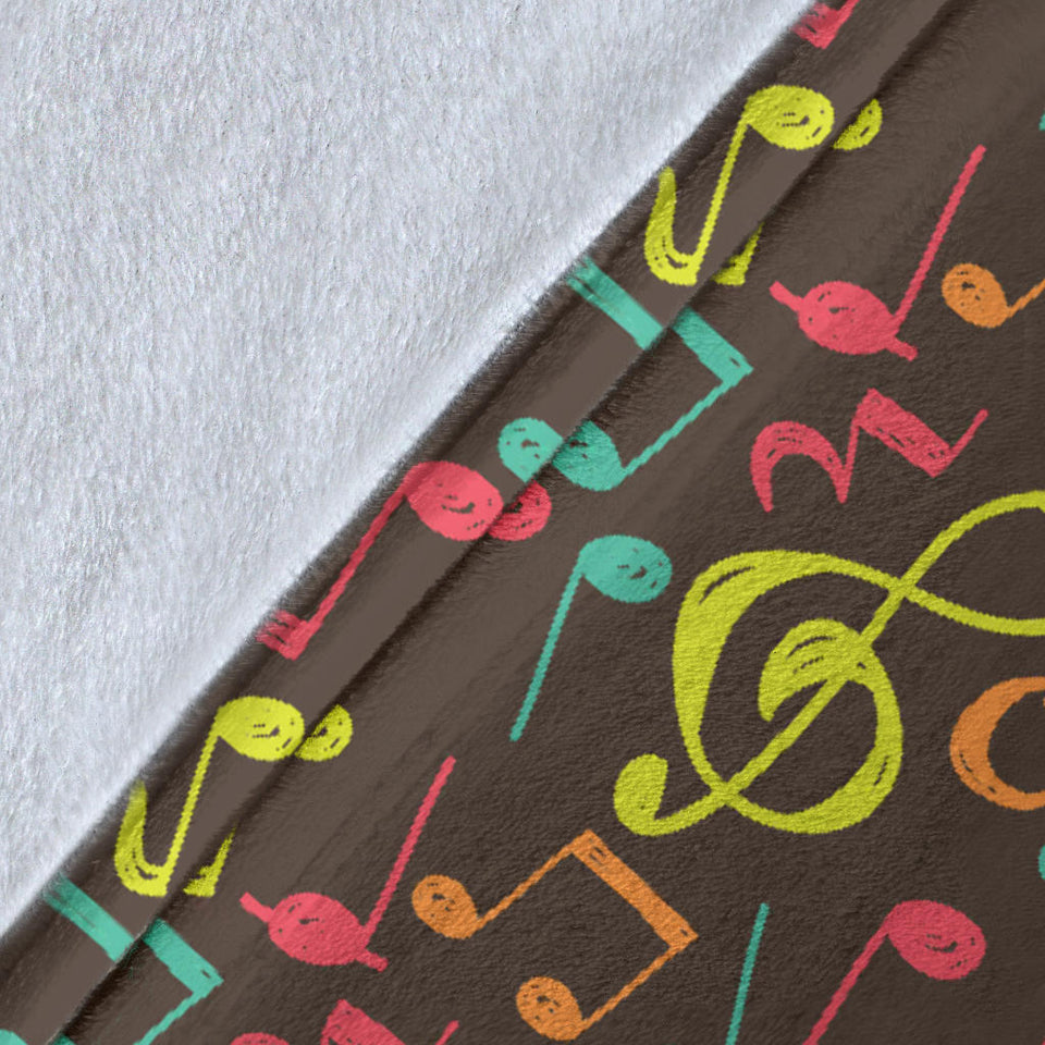 Music Notes Pattern Print Design 05 Premium Blanket