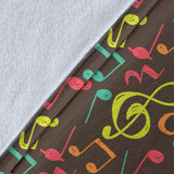 Music Notes Pattern Print Design 05 Premium Blanket