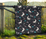 Unicorn Rainbows Moon Clound Star Pattern Premium Quilt