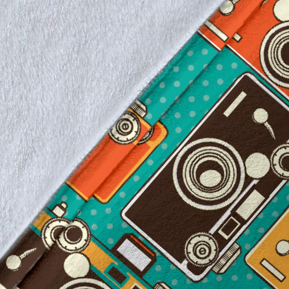 Camera Pattern Print Design 03 Premium Blanket