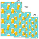 Beer Pattern Green Background Area Rug