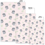 Cute Raccoons Leaves Pattern Area Rug