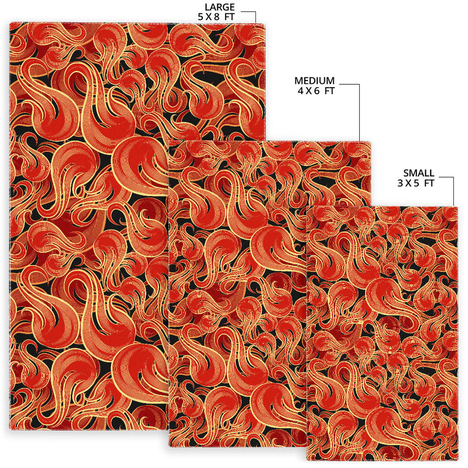Fire Flame Pattern Area Rug