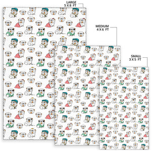 English Bulldog Pattern Print Design 03 Area Rug