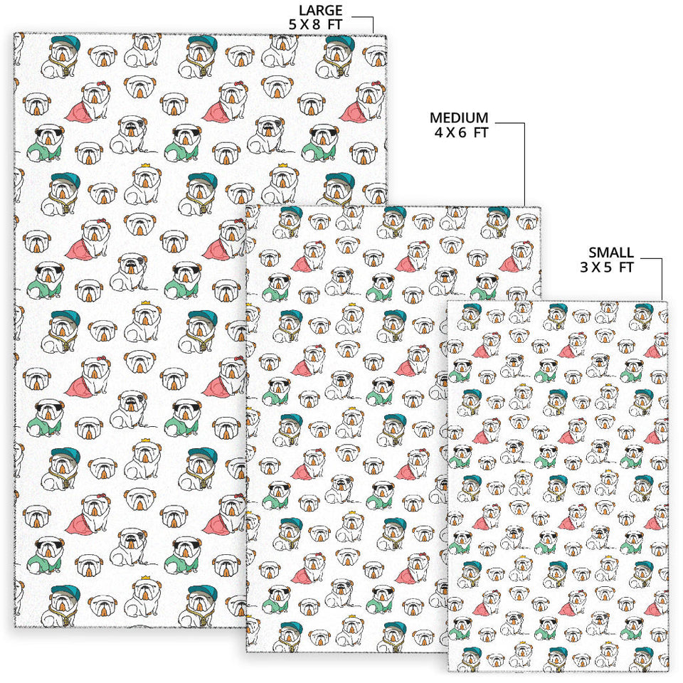 English Bulldog Pattern Print Design 03 Area Rug
