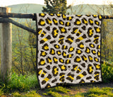 Gray Leopard Print Pattern Premium Quilt