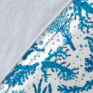 Coral Reef Pattern Print Design 01 Premium Blanket