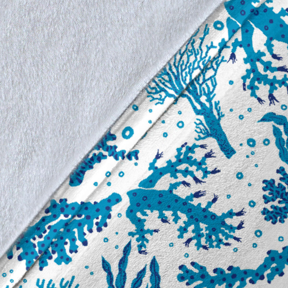 Coral Reef Pattern Print Design 01 Premium Blanket