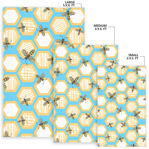 Bee Honeycomb Pattern Area Rug