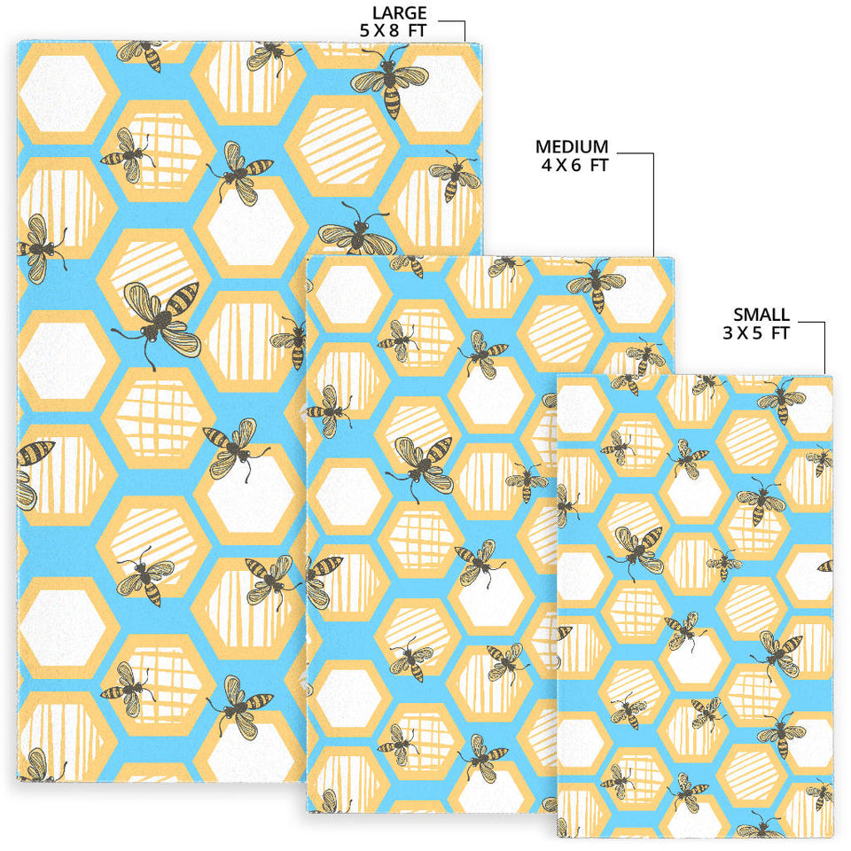 Bee Honeycomb Pattern Area Rug