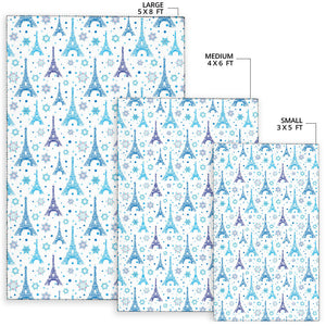 Eiffel Tower Pattern Print Design 01 Area Rug