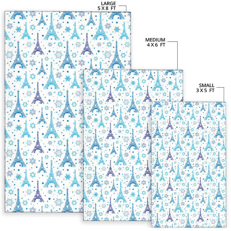Eiffel Tower Pattern Print Design 01 Area Rug