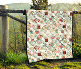 Bicycle Pattern Print Design 05 Premium Quilt