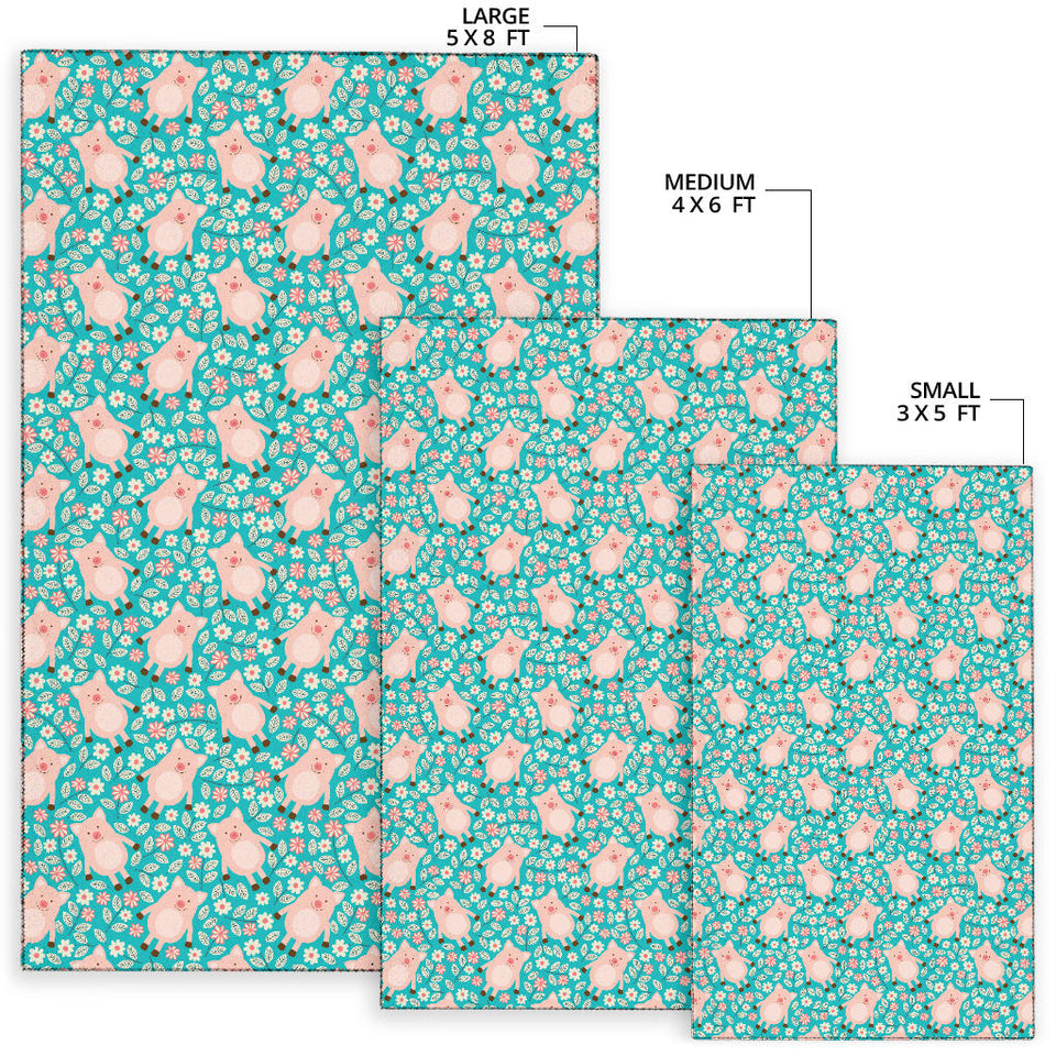 Pig Pattern Print Design 01 Area Rug