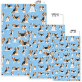 Beagle Dog Blue Background Pattern Area Rug