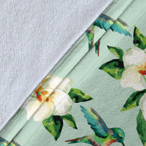 Hummingbird Pattern Print Design 01 Premium Blanket