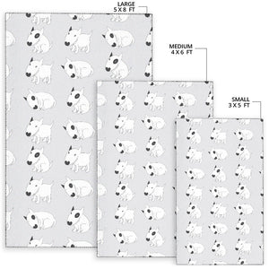 Bull Terrier Pattern Print Design 01 Area Rug
