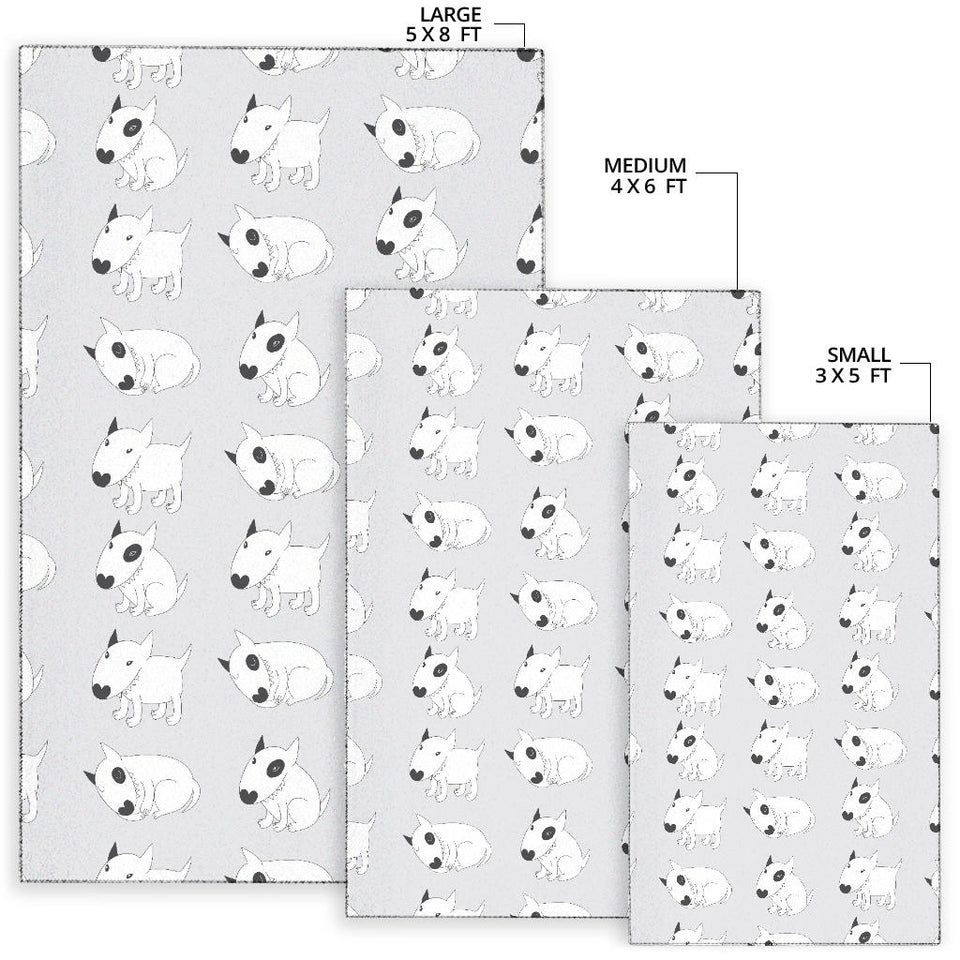 Bull Terrier Pattern Print Design 01 Area Rug