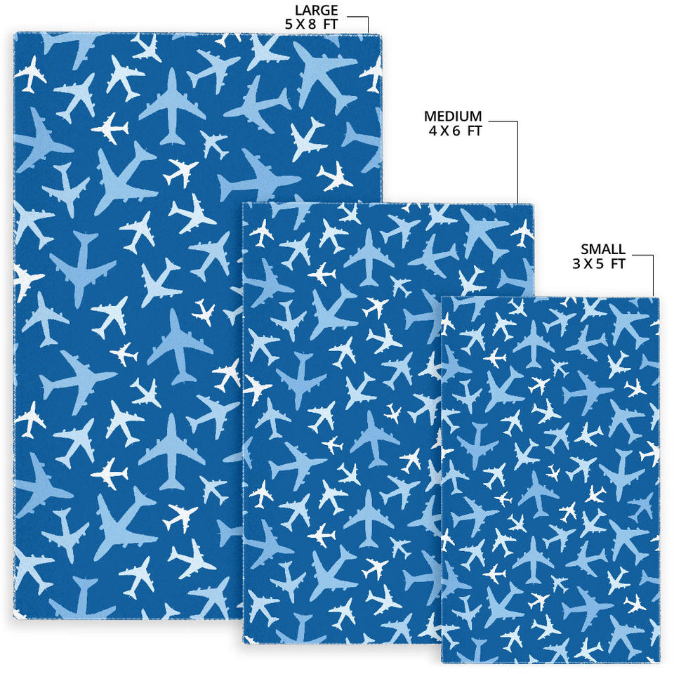 Airplane Pattern In The Sky Area Rug