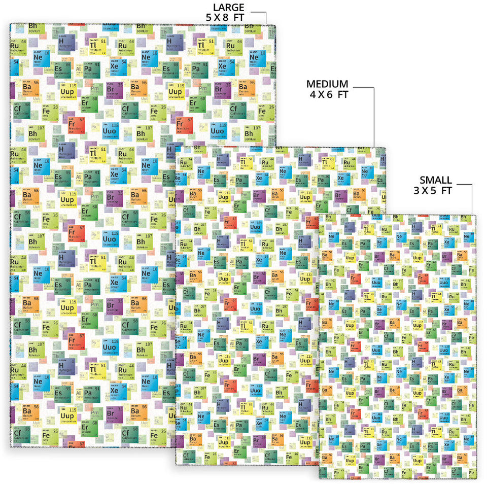 Chemistry Periodic Table Pattern Print Design 05 Area Rug
