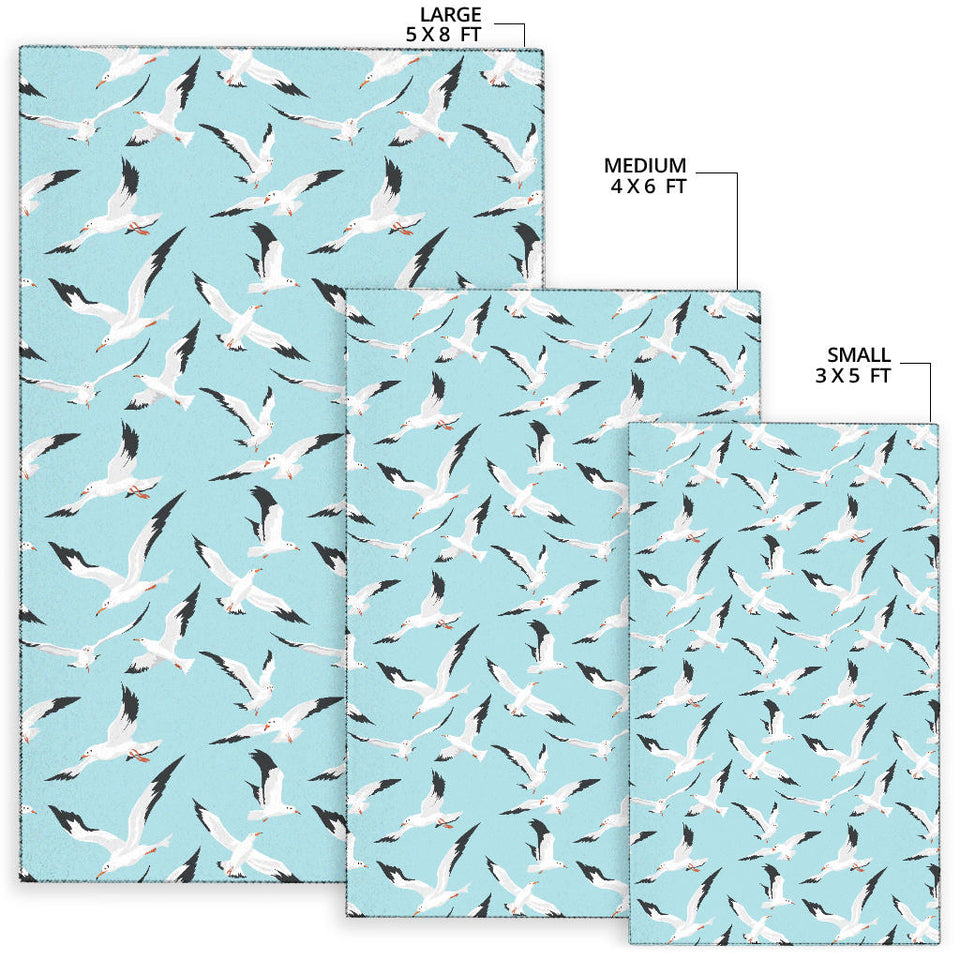Seagull Pattern Print Design 01 Area Rug