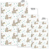 Cute Rhino Pattern Background Area Rug