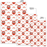 Daruma Japanese Wooden Doll Design Pattern Area Rug