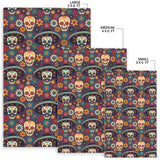 Sugar Skulls Flower Maxican Pattern Area Rug
