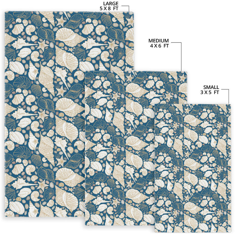 Shell Polynesian Tribal Design Pattern Area Rug