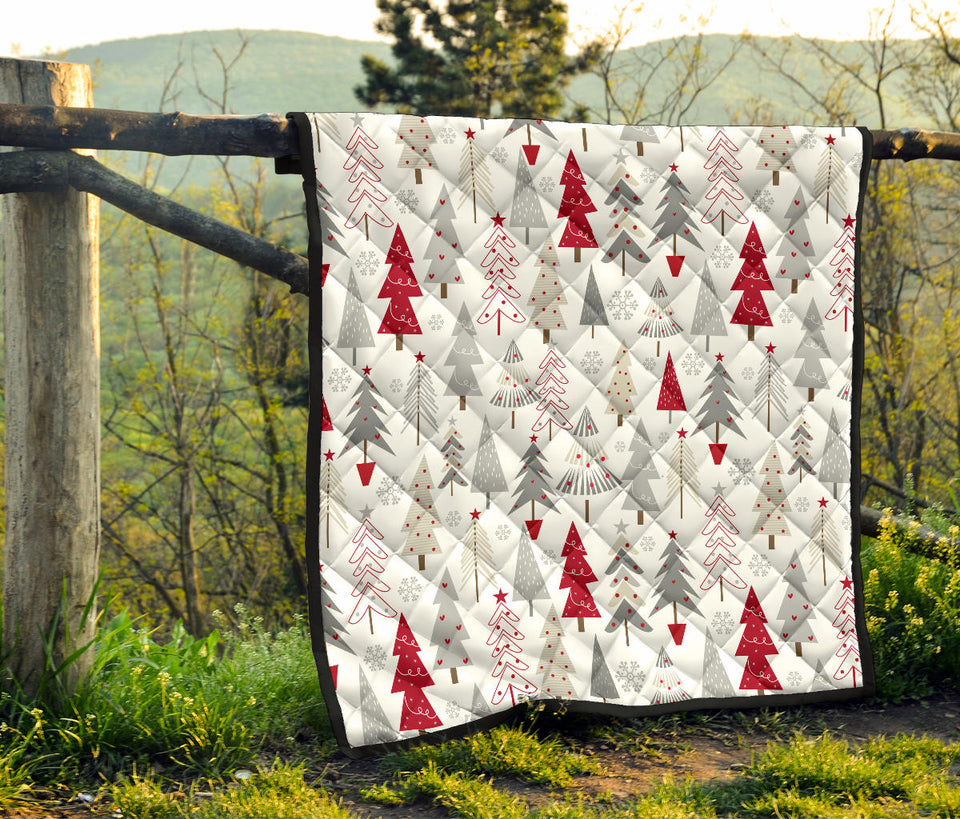 Cute Christmas Tree Pattern Premium Quilt