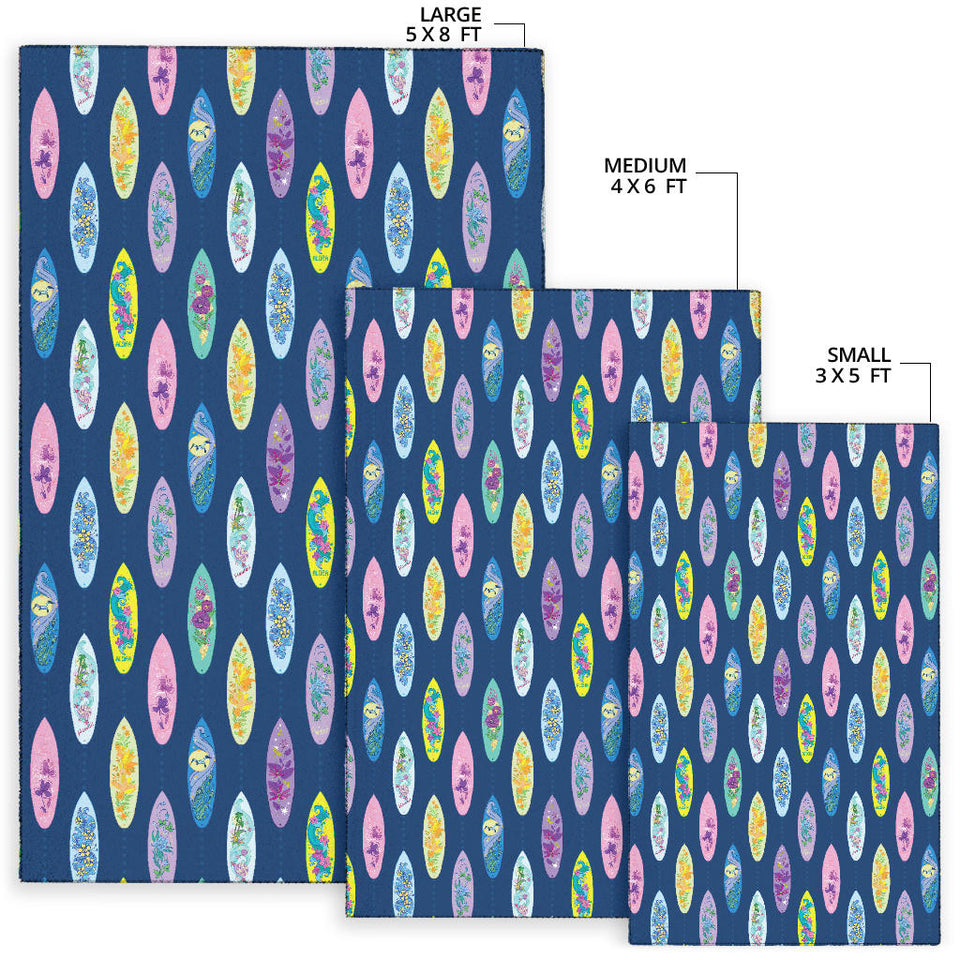 Surfboard Pattern Print Design 03 Area Rug