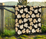 Champignon Mushroom Pattern Premium Quilt