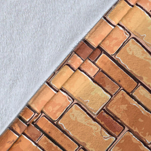 Brick Printed Pattern Print Design 04 Premium Blanket