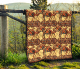 Camel Polynesian Tribal Design Pattern Premium Quilt