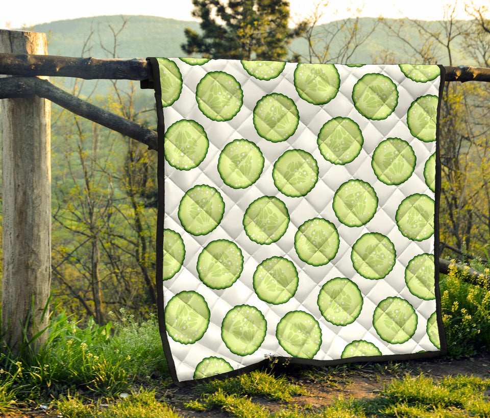Cucumber Slices Pattern Premium Quilt