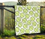 Cucumber Slices Pattern Premium Quilt