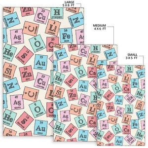 Chemistry Periodic Table Pattern Print Design 02 Area Rug