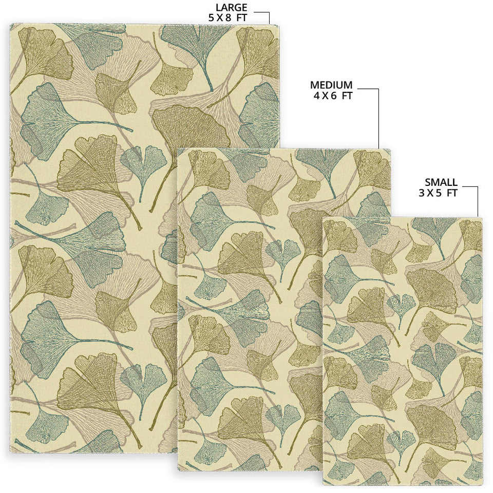 Ginkgo Leaves Design Pattern Area Rug