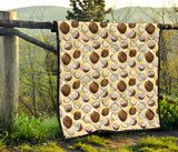Coconut Pattern Print Design 05 Premium Quilt