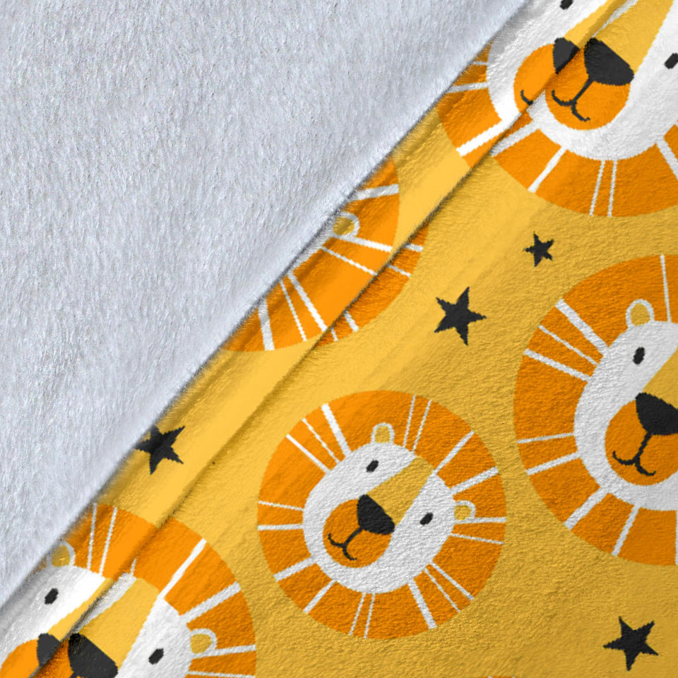Lion Pattern Print Design 03 Premium Blanket