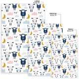 Cute Sleeping Sheep Moon Cloud Pattern Area Rug