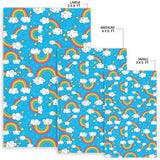 Rainbows Sky Clouds Pattern Area Rug