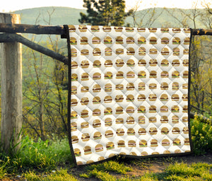 Hamburger Pattern Print Design 02 Premium Quilt