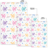 Colorful Unicorn Rainbow Heart Pattern Area Rug