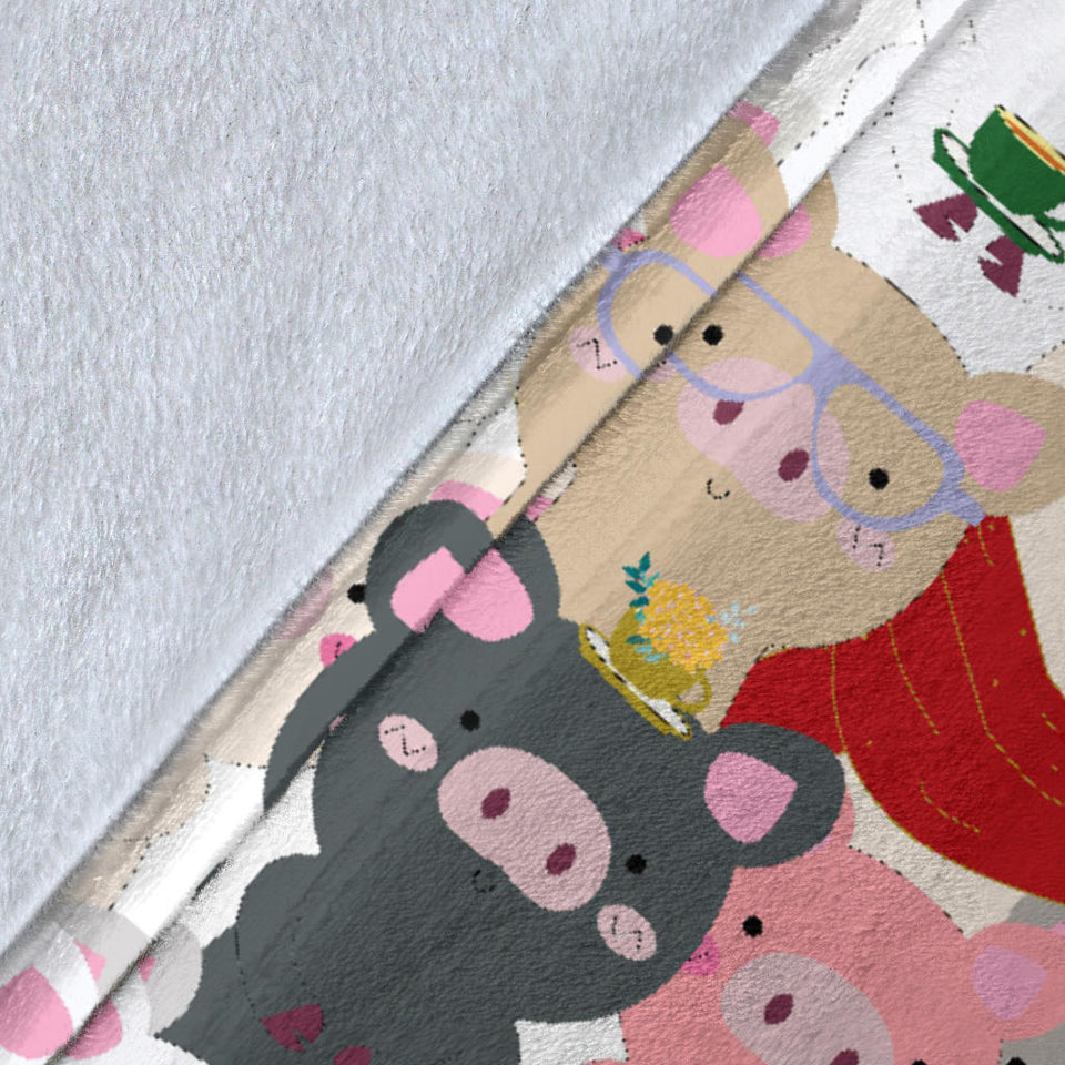 Pig Pattern Print Design 02 Premium Blanket
