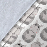 Hippopotamus Pattern Print Design 05 Premium Blanket