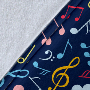 Music Notes Pattern Print Design 03 Premium Blanket